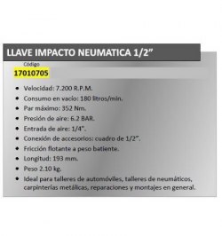 Llave Impacto Neumatica Yamato 1/2"