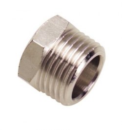 Reductor Tuerca Cilindrica Macho 1/2 - Hembra 1/4  (Blister 2 Piezas)