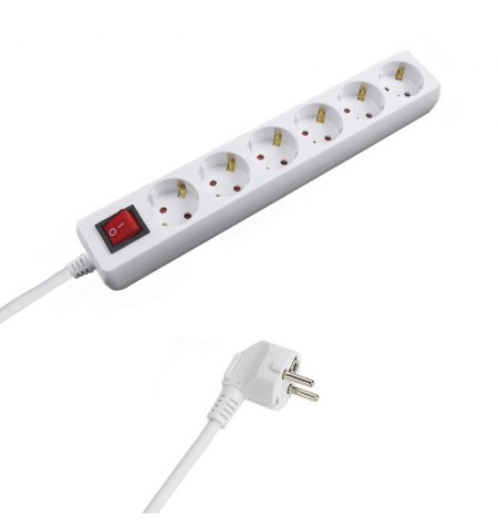 Base Multiple  6 Tomas Con Toma De Tierra Con Interruptor