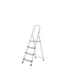Oryx Escalera Aluminio 4 Peldaños Plegable, Uso doméstico, Antideslizante, Ligera y Resistente