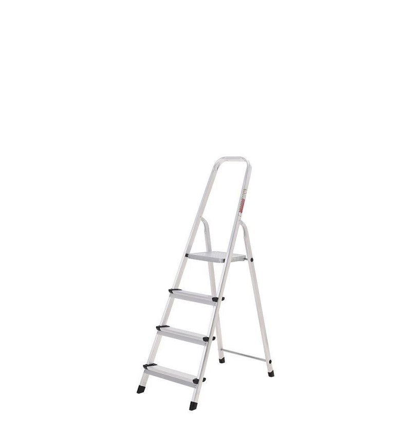 Oryx Escalera Aluminio 4 Peldaños Plegable, Uso doméstico, Antideslizante, Ligera y Resistente