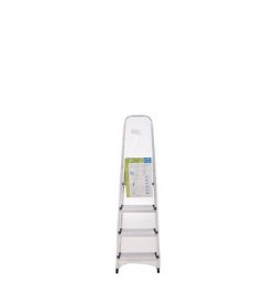 Oryx Escalera Aluminio 4 Peldaños Plegable, Uso doméstico, Antideslizante, Ligera y Resistente