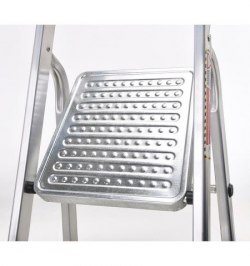 Oryx Escalera Aluminio 4 Peldaños Plegable, Uso doméstico, Antideslizante, Ligera y Resistente