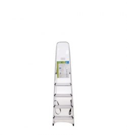 Oryx Escalera Aluminio 5 Peldaños Plegable, Uso doméstico, Antideslizante, Ligera y Resistente