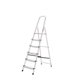 Oryx Escalera Aluminio 6 Peldaños Plegable, Uso doméstico, Antideslizante, Ligera y Resistente