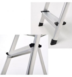 Oryx Escalera Aluminio 8 Peldaños Plegable, Uso doméstico, Antideslizante, Ligera y Resistente