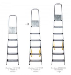 Escalera Aluminio Doméstica Profesional  6 Peldaños (Peldaño de 12 cm.)