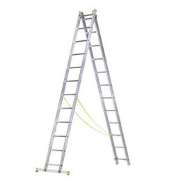 Escalera Aluminio 2 Tramos  9+9 Peldaños