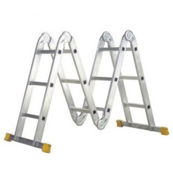 Escalera Multiposicional Aluminio 6 Rotulas 12 Peldaños
