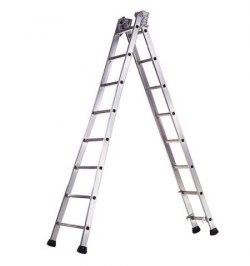 Escalera Aluminio Industrial Pronor 2 Tramos  7+7 Peldaños