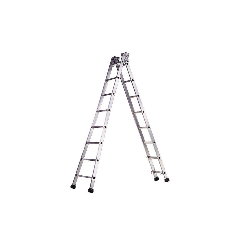 Escalera Aluminio Industrial Pronor 2 Tramos  7+7 Peldaños