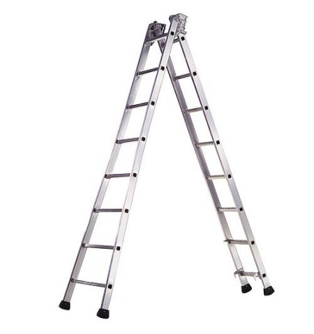 Escalera Aluminio Industrial Pronor 2 Tramos  8+8 Peldaños