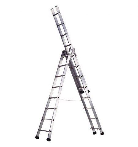 Escalera Aluminio Industrial Pronor 3 Tramos 8+8+8 Peldaños