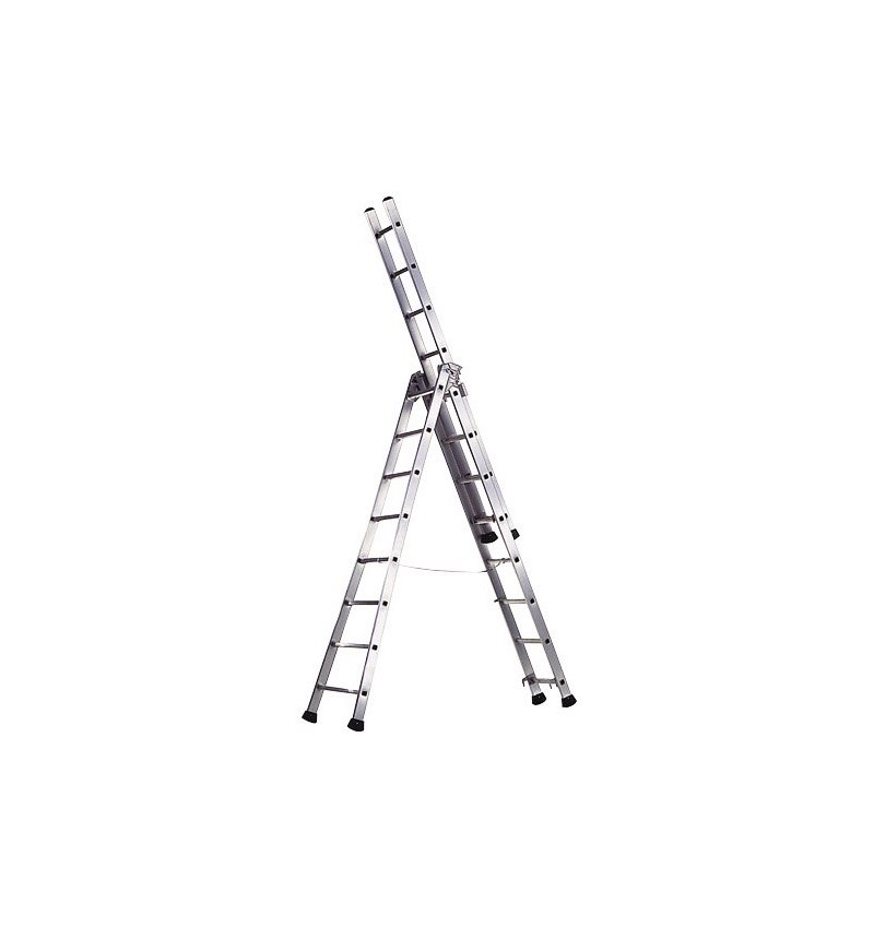 Escalera Aluminio Industrial Pronor 3 Tramos.12+12+12 Peldaños