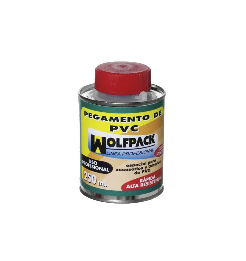 Pegamento PVC  Wolfpack  Con Pincel   250 ml.