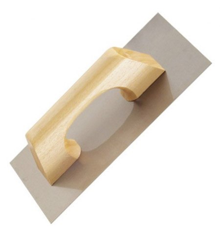 Llana Acero Mango Madera 300x150 mm.