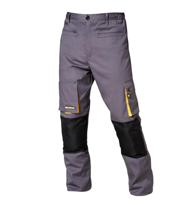 Pantalones de Trabajo Largos Gris/Amarillo Talla 46/48 L