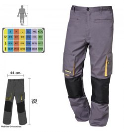Pantalones de Trabajo Largos Gris/Amarillo Talla 46/48 L