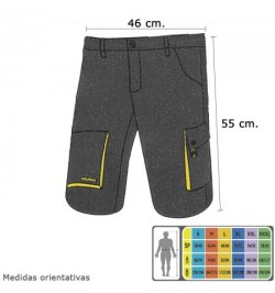 Pantalones de Trabajo Cortos Gris/Amarillo Talla 50/52 XL