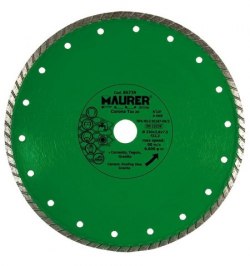 Disco Diamante Maurer Continuo Turbo Cemento, Tejas, Granito 230 mm.