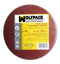 Lija recambio velcro disco Ø 125 mm. con agujeros grano  40 (10 Piezas)