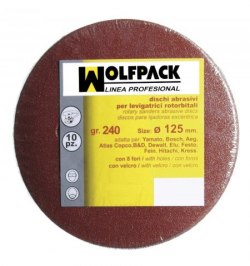 Lija recambio velcro disco Ø 125 mm. con agujeros grano 240 (10 Piezas)