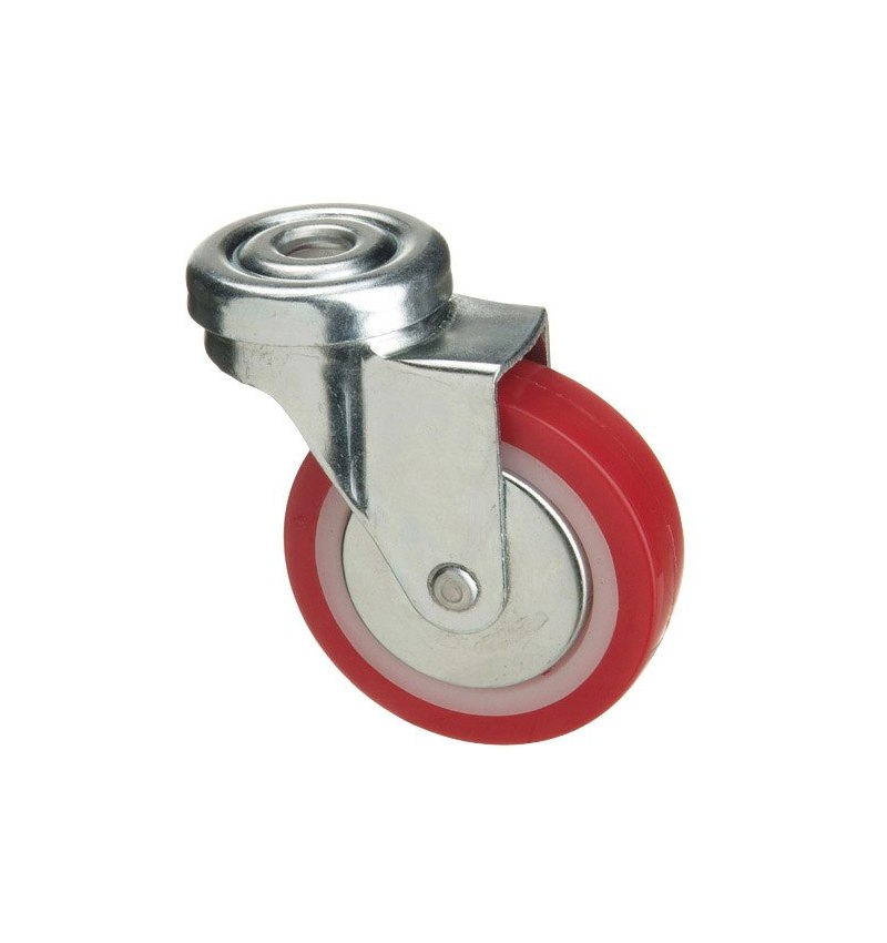 Rueda Poliuretano Pasante 40 mm.
