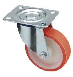 Rueda Industrial Poliuretano Placa 125 mm.