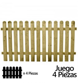 Juego Vallas Jardin Madera 180x 100 cm. (4 Piezas)