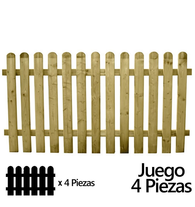 Juego Vallas Jardin Madera 180x 100 cm. (4 Piezas)