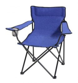 Silla Playa Metal Pescador Plegable Azul