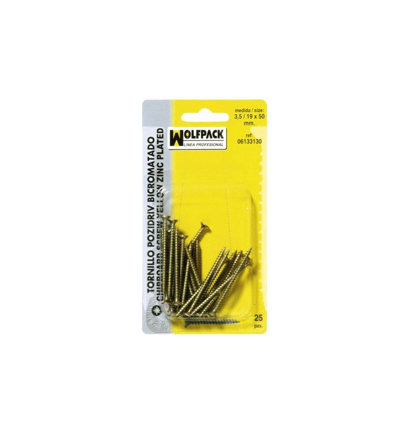 Tirafondo Pozidriv Bicromatado 5,0/21x 40 mm. (15 Piezas)