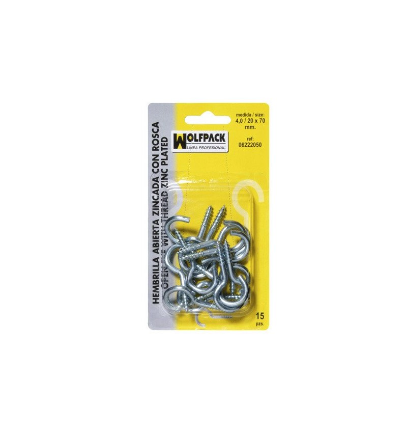 Hembrilla Abierta 3,5 / 19 x 60 mm. (20 Piezas)