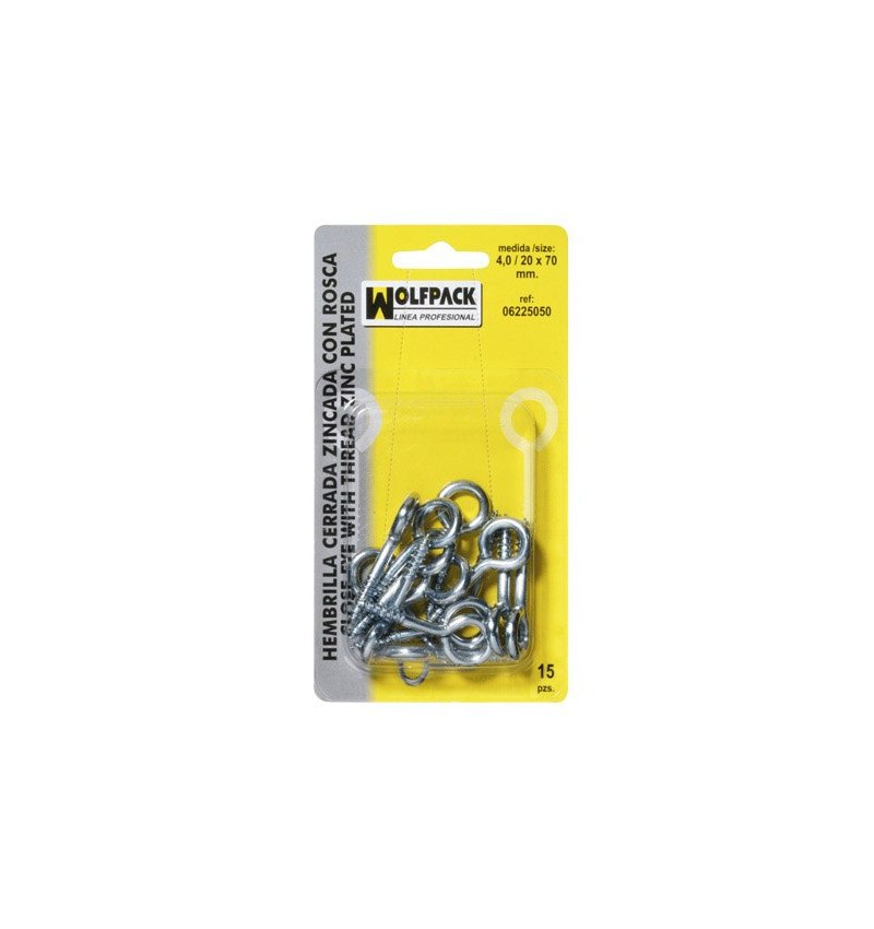 Hembrilla Cerrada 4,0 / 20 x 70 mm. (15 Piezas)