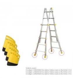 Contera Escalera Telescópica Aluminio Juego 4 Piezas