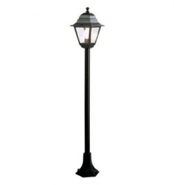 Farol Jardín Con Columna 1,2 Metros Negro