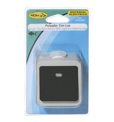 Pulsador Oryx Con Luz y tapa gris