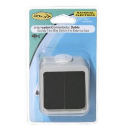 Interruptor / Conmutado Oryx  Doble con tapa gris