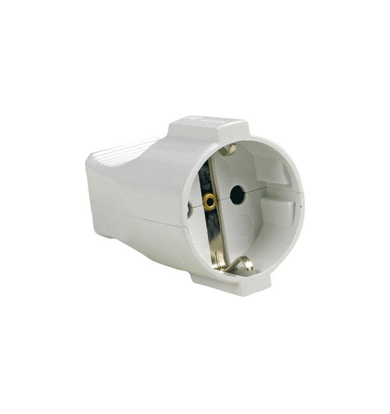 Base / Clavija Schuko 2p + T 16 A. Blanco