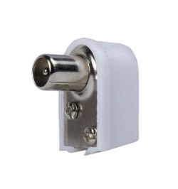 Conector Tv Macho Acodado  9,5 mm.