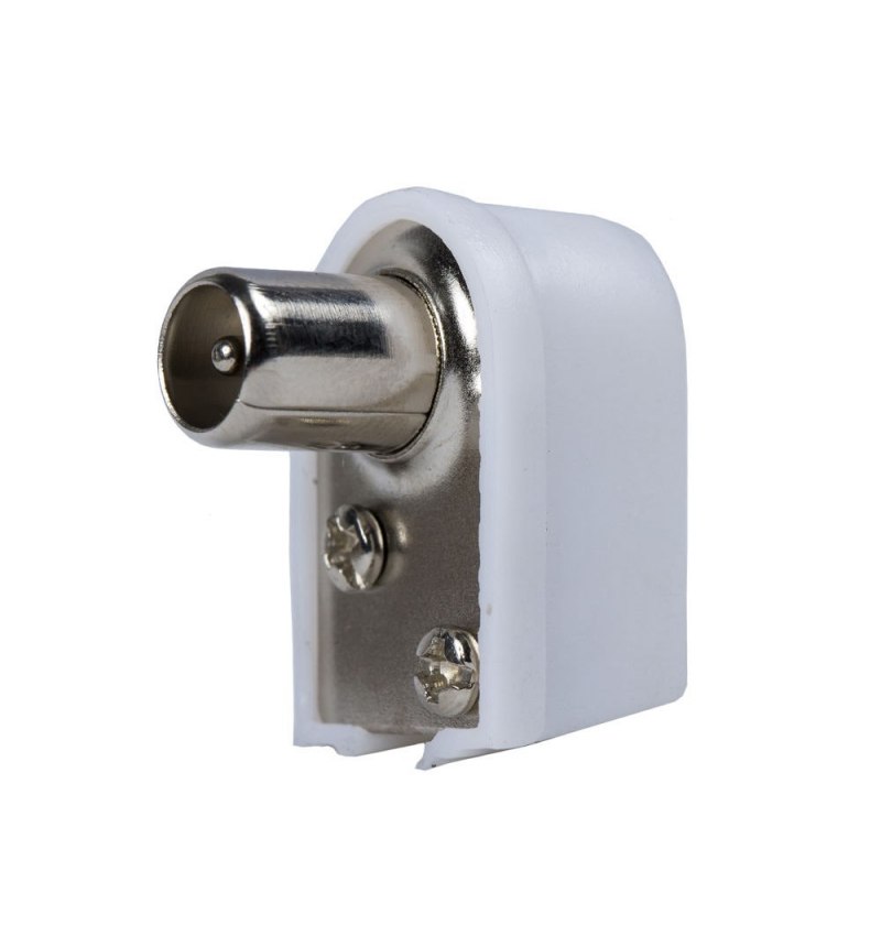 Conector Tv Macho Acodado  9,5 mm.