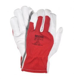 Guantes Piel / Lona Con Colgador 9" (Par)