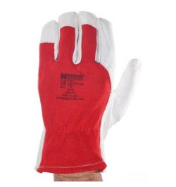 Guantes Piel / Lona Con Colgador 9" (Par)