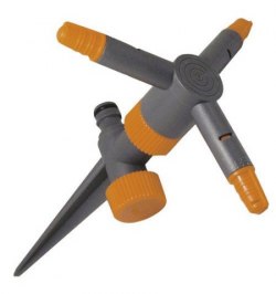 Aspersor plástico 3 brazos con pincho