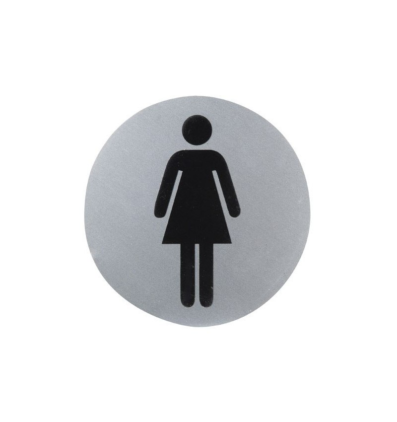 Cartel Aluminio Baño Mujer Ø12 cm.