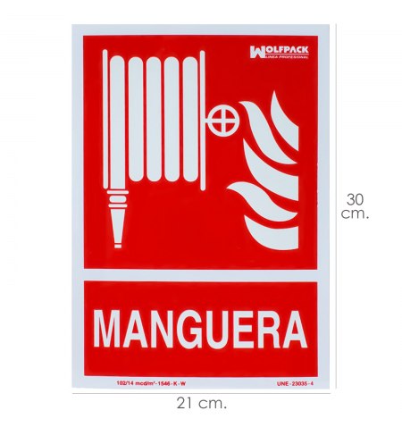 Cartel / Señal Fluorescente Manguera 30x21 cm.