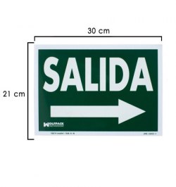 Cartel / Señal Fluorescente Salida A Derecha 21x30 cm.