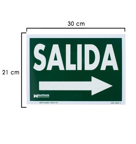 Cartel / Señal Fluorescente Salida A Derecha 21x30 cm.
