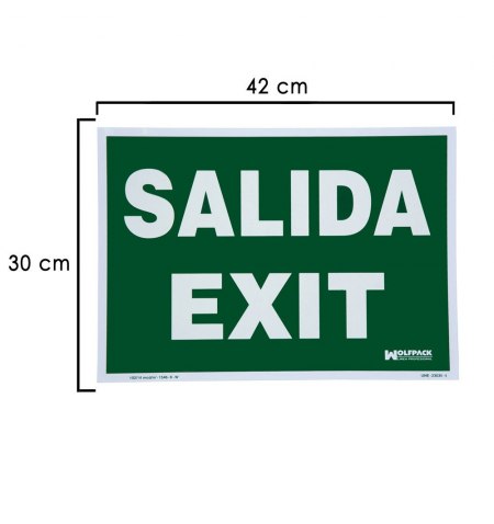 Cartel / Señal Fluorescente Salida Exit 30x42 cm.