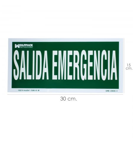 Cartel Salida De Emergencia 15x30 cm.